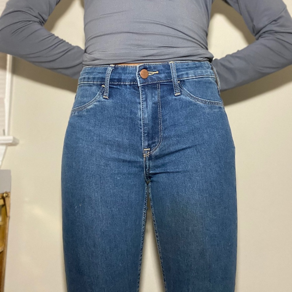 High-Waisted Blue Skinny Jeans